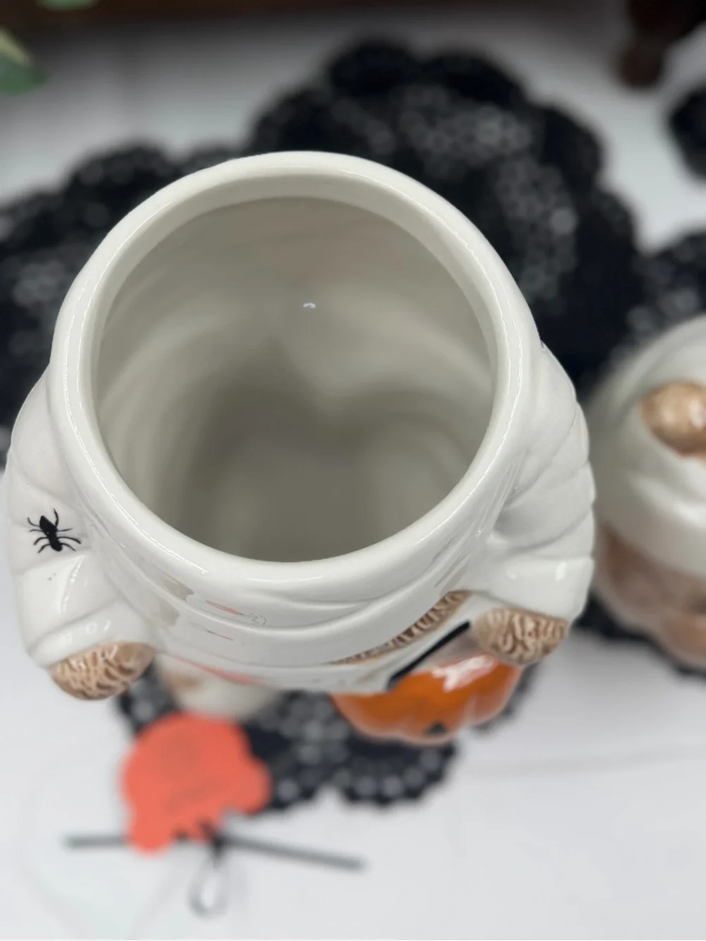 Creepy Critters Mummy Teddy Bear Halloween Cookie Jar Pumpkin Viral NWT